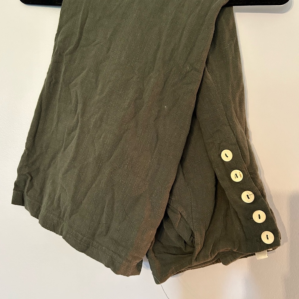Wide Leg Green Cropped Pants